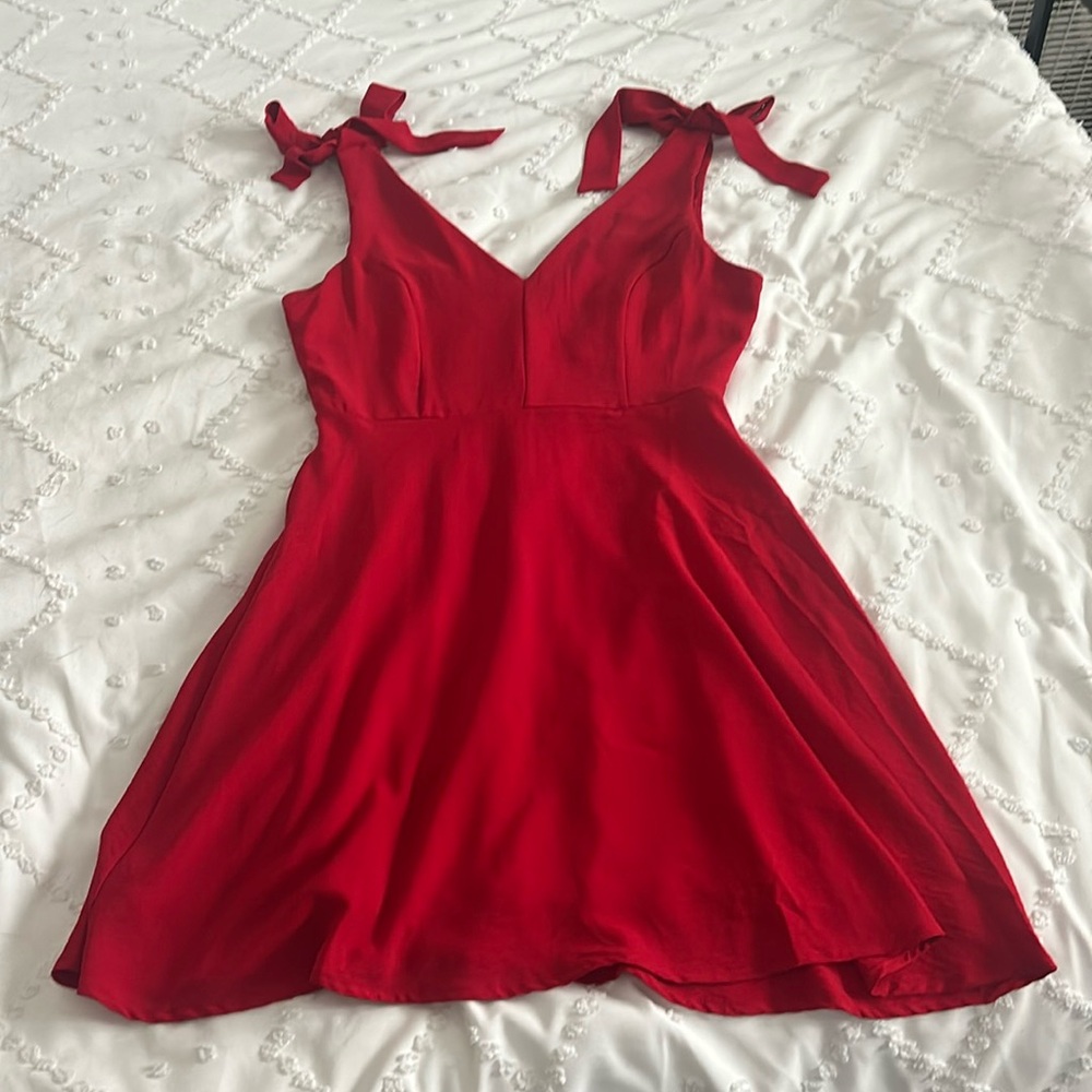 Altar’d State medium sized red mini skater dress with bows
